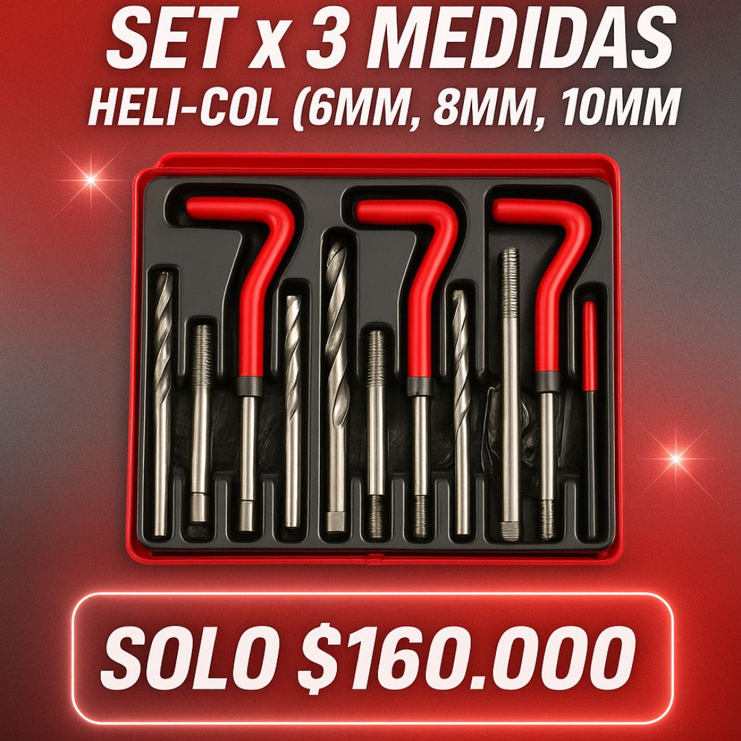 SET X 3 MEDIDAS KIT HELI-COL 6MM;8MM;10MM