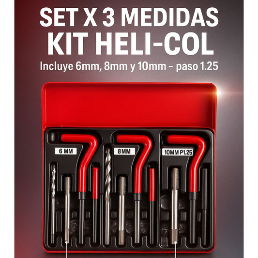 SET X 3 MEDIDAS KIT HELI-COL 6MM;8MM;10MM
